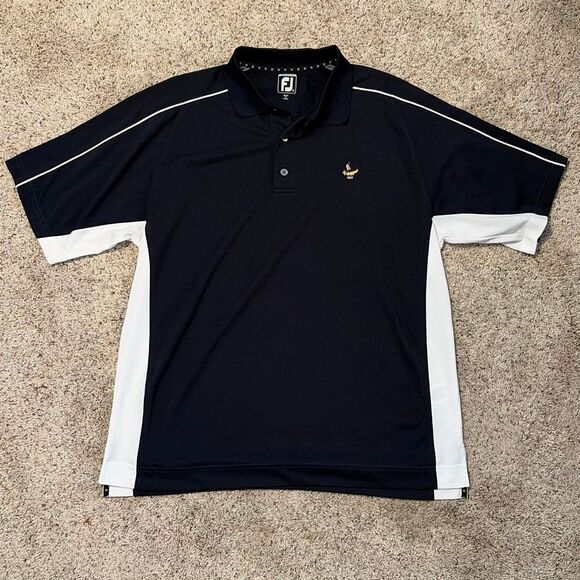 FootJoy Navy Blue White Short Sleeve Polo Shirt Large - Picture 2 of 5